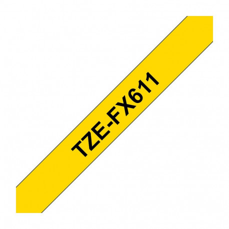 "Schriftbandkassette Brother 6mm gelb/schwarz TZEFX611"
