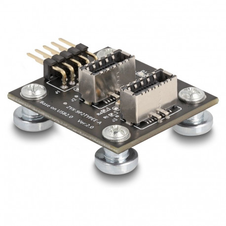 "Delock USB 2.0 Adapter Pfostenstecker zu 2 x intern USB Type-E Key A Buchse gewinkelt magnetisch mi