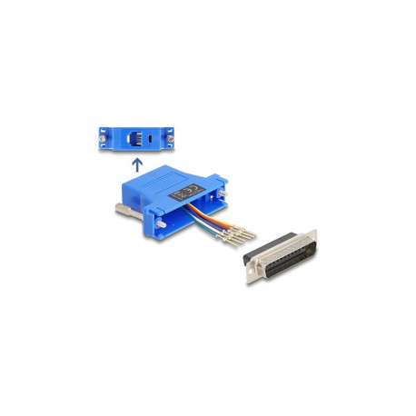 "D-Sub 25 Pin Stecker zu RJ12 Buchse Montagesatz blau"