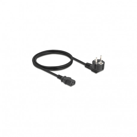 "Delock Netzkabel PC Schutzkontaktstecker CEE 7/7 90° gewinkelt auf C13 Buchse, 1 m, 3 x 0,75 mm² sc