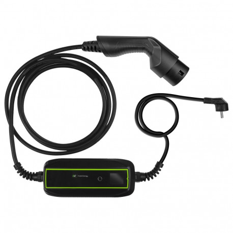 Green Cell elektriauto mobiilne laadija Schuko > Typ 2 3,6kW 6,5m must