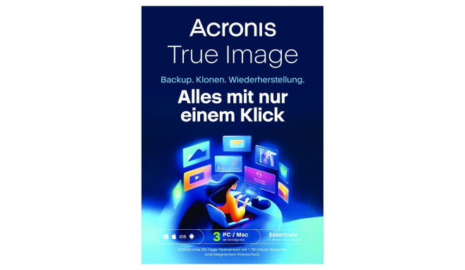 "Acronis True Image Essentials - 3 Computers - 1 year subscription - ESD-Download"