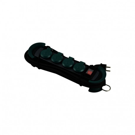 "BACHMANN HOOK Outdoor 4x Schutzkontakt Kunststoff mit Schalter und Klappdeckeln IP44 4m"