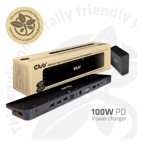 "Club3D ChargingDock USB-C 3.2 ->7xUSB/DP/HDMI/LAN/Audio 100W"