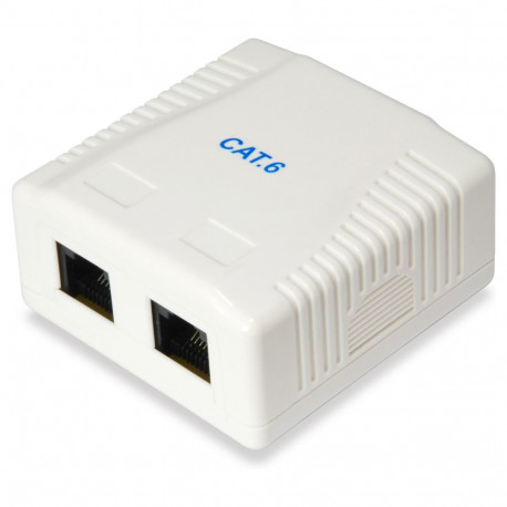 Equip pindpaigaldatav seinapesa Cat6 2xRJ45 UTP RAL 9010 puhasvalge