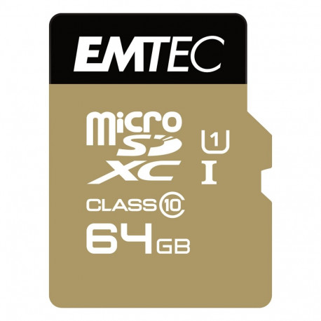 Emtec m64GB UHS-I U1 EliteGold mälukaart + adapter