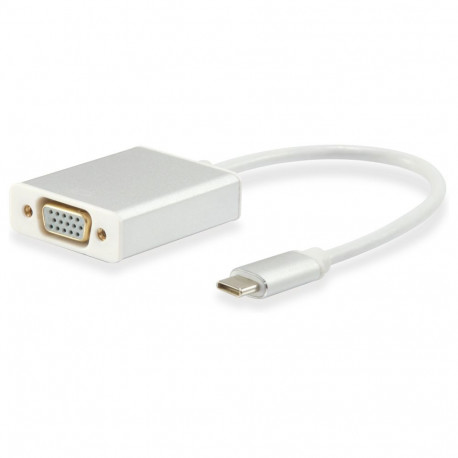 Equip USB-C -> VGA HD15 adapter 1920x1080/60Hz 0.15m hõbedane