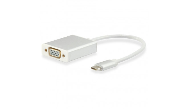 Equip USB-C -> VGA HD15 adapter 1920x1080/60Hz 0.15m hõbedane