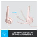 "Logitech H390 Headset on-ear wired USB-A rose"