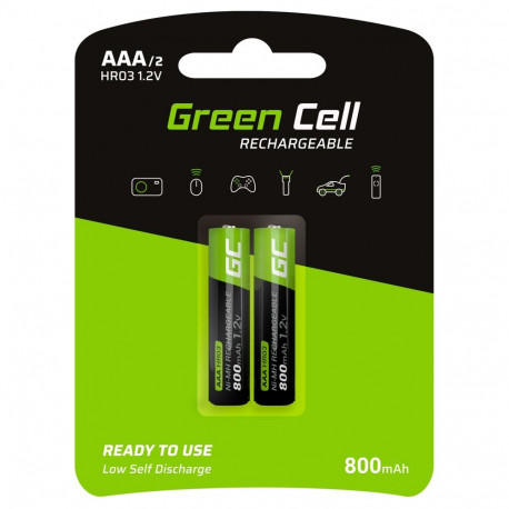 "Green Cell Akku 2xAAA HR03 800mAh"
