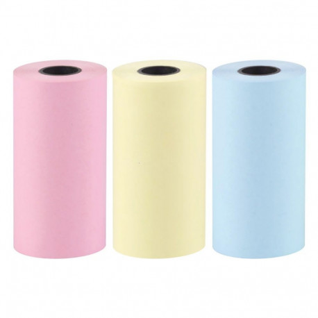 Hurtel Set of colorful paper rolls for the HURC9 cat mini thermal printer - 3 pcs.