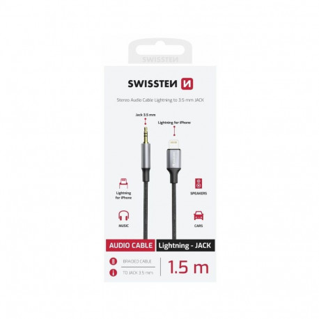 Audiokaabel Swissten Lightning - 3.5mm 1.5m
