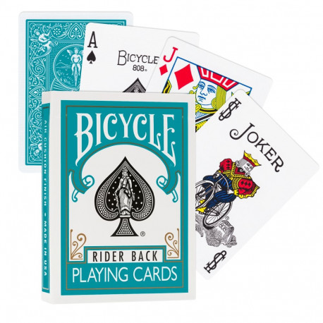 Playing Cards - Bicycle Rider Back 52 Cards + 2 Jokers Standard Index Turquoise
