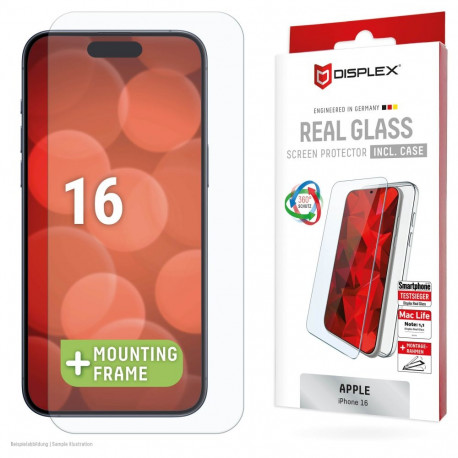 "DISPLEX Real Glass + Case iPhone 16"