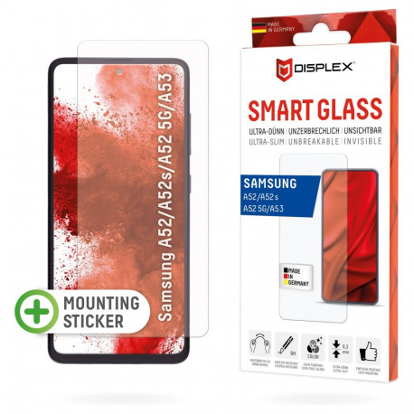 "DISPLEX Smart Glass (9H) für Samsung Galaxy A52/A52(s) 5G/A53 5G Montagesticker, unzerbrechlich, ul