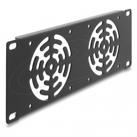 10" 2 HE rackpaneel 2 ventilaatorile 80x80mm, tumehall