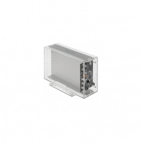 "Externes Dual Gehäuse für 2 x 3.5? SATA HDD mit USB Type-C™ Buchse transparent - werkzeugfrei"