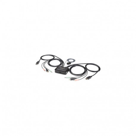 "KVM Switch 2xKVM 2xDP-M 1xDP-W 2xUSB-M&W 4xAudio Ausgang Klinke 2xAudio Eingang Klinke StarTech Bla