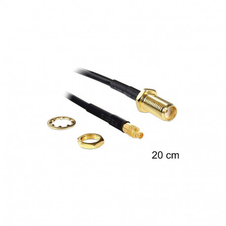 "DELOCK Antennenkabel SMA Buchse zum Einbau zu MMCX Stecker 200mm"