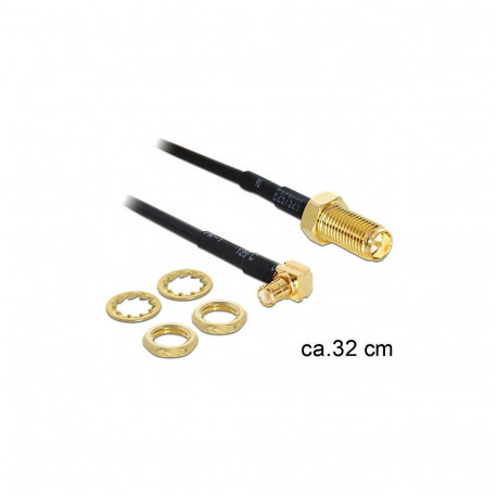 "Antennenkabel RP-SMA Buchse zum Einbau zu MCX Stecker 90° 320 mm"