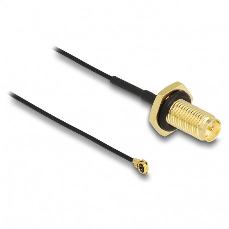 Antenni kaabel RP-SMA paneelile paigaldatav pesa I-PEX Inc. MHF® I pistikule 1.13, 35cm, keerme pikk