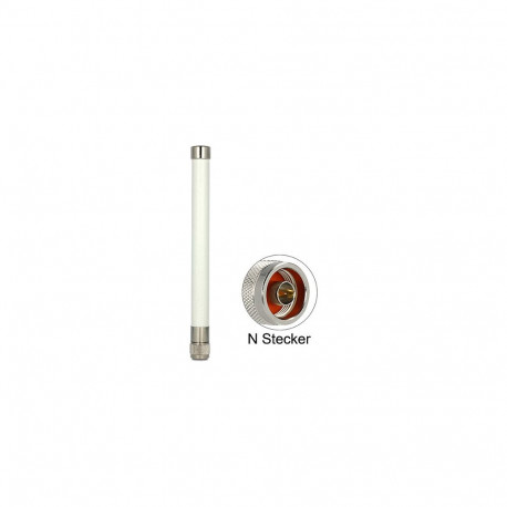 WLAN-antenn 802.11 ac/a/b/g/n N-pistikuga 4,5–7,0dBi 22cm jäik ringsuunaline välitingimustesse, valg