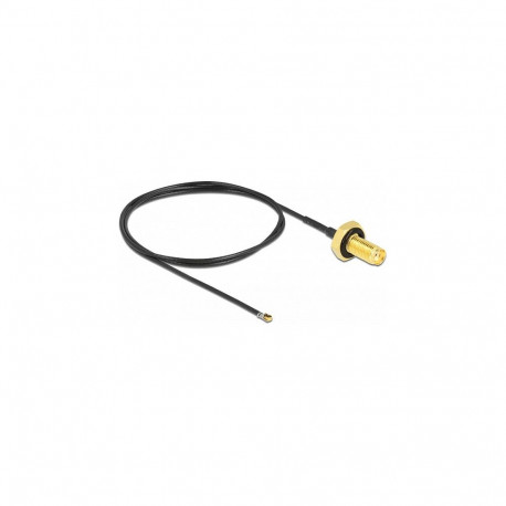 "Antennenkabel SMA Buchse zum Einbau zu I-PEX Inc., MHF® 4L LK Stecker 1.37, 50 cm Gewindelänge 10 m