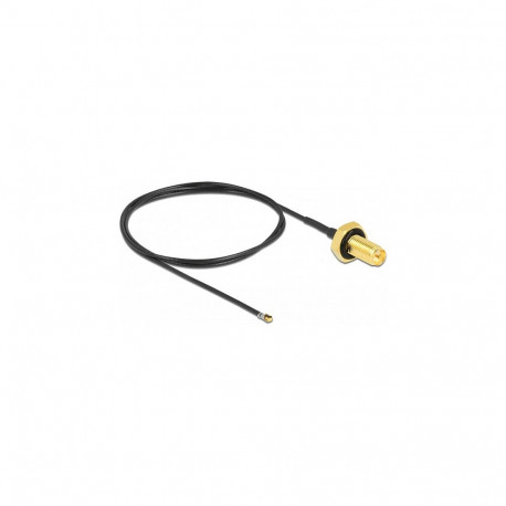 "Antennenkabel RP-SMA Buchse zum Einbau zu I-PEX Inc., MHF® 4L LK Stecker 1.37, 50 cm Gewindelänge 1