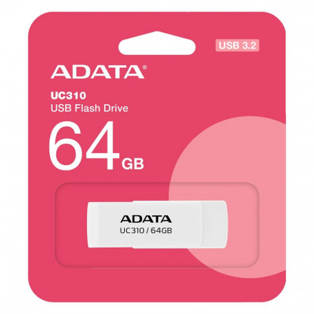 ADATA UC310 valge 64GB USB 3.2 mälupulk UC310-64G-RWH