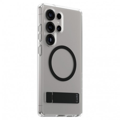 "CARE Feature Case Clear w. Kickstand & QI Galaxy S25 Ultra"