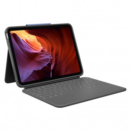 Logitech klaviatuur ja folioümbris Rugged Folio iPad 10. ja 11. põlvkonnale QWERTZ DE, grafiit
