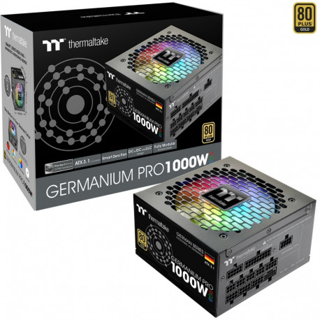 Thermaltake Germanium Pro RGB 1000W (black, 1x 12-pin high power GPU, 4x PCIe, cable management, 100