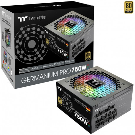 Germanium Pro RGB 750W (schwarz, 1x 12-Pin High Power GPU, 4x PCIe, Kabelmanagement, 750 Watt)