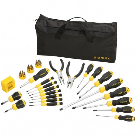 Stanley Screwdriver Set, 39 Pieces (Black/Yellow, with Bag)