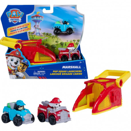 Paw Patrol - Pup Squad Launcher mit Marshall und Rex Fahrzeugen