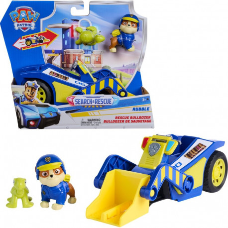 Paw Patrol otsingu- ja päästebuldooser Rubble'i 2 figuuriga