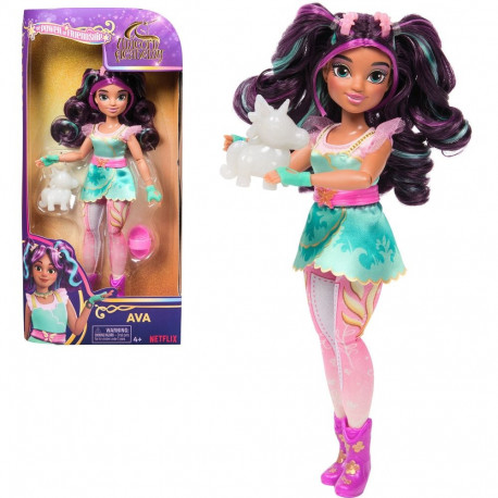 Unicorn Academy - Ankleidepuppe Ava (24 cm groß, mit echtem Haar, abnehmbarer Kleidung und Accessoir