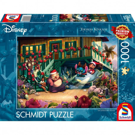 Thomas Kinkade Studios: Disney - Lilo and Stitch Aloha Christmas (1000 Teile)