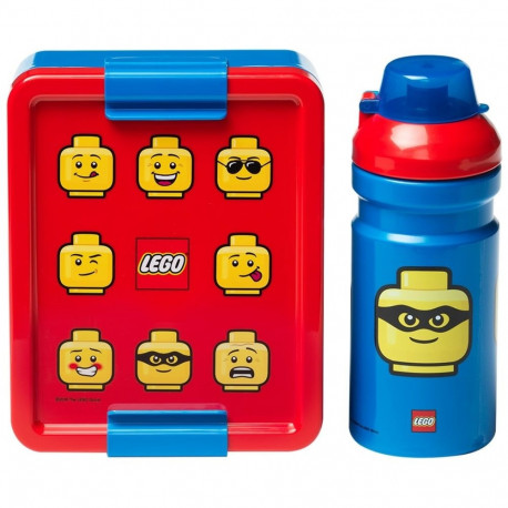 Room Copenhagen LEGO lunch box set Iconic Classic blue & red (blue/red, 2-piece, with drinking bottl