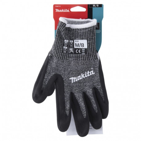 Makita work gloves P-84713, size. M (8), cut resistance F/7 (black/gray, 1 pair)