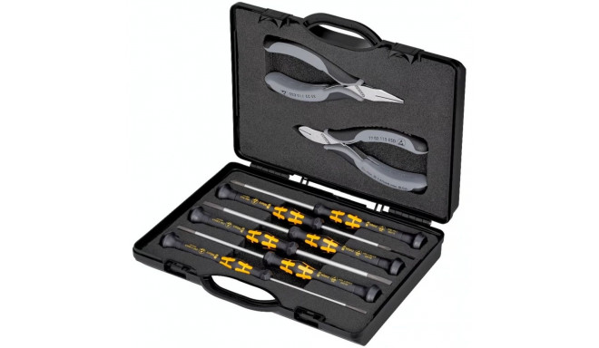 Knipex electronics pliers set ESD, 8 pieces (black/gray, ESD version, electrically dissipative)