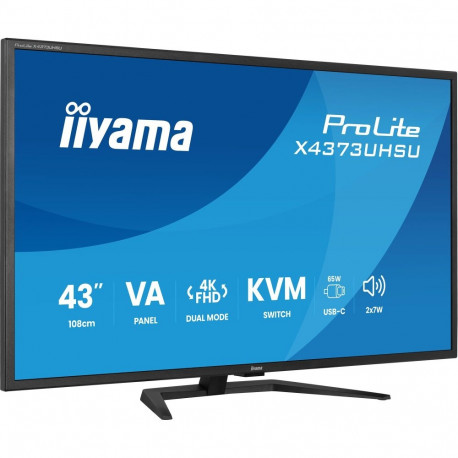 ProLite monitor X4373UHSU-B2 108cm (42.5 Zoll) UltraHD/4K VA kahe režiimiga FB USB-hub KVM, must (ma
