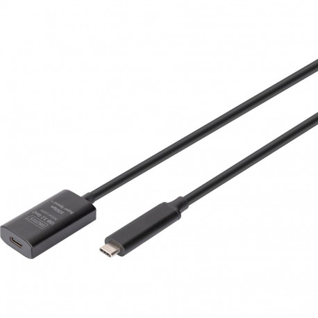 Aktives USB 3.2 Gen 2 Verlängerungskabel, USB-C Stecker > USB-C Buchse (schwarz, 5 Meter, Repeate