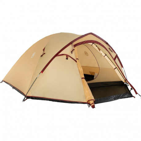 Coleman Darwin 4 Plus Summer Camping Tent 4 Person Beige Dark Red
