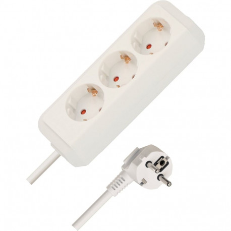 Eco-Line Steckdosenleiste 3-fach (weiß, 5 Meter Kabel)