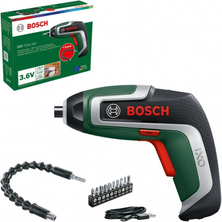 Bosch Powertools cordless screwdriver IXO 7 Flexi set 3.6 volts (green/black, Li-ion battery 2.0 Ah,