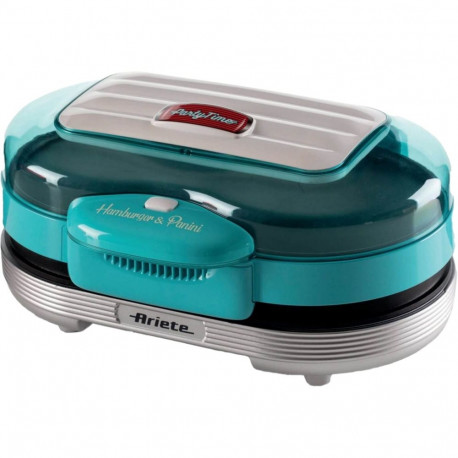 Hamburger-Grill Party Time (hellblau/silber, 1.200 Watt, 50's Style)