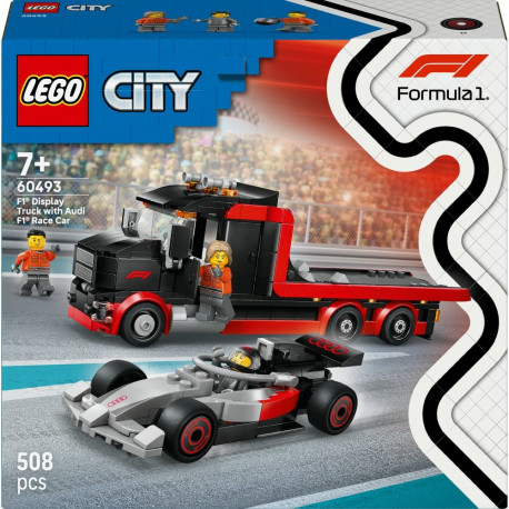 60493 City F1 Truck mit Audi F1 Rennwagen