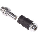 Alphacool ES quick release BLH1A PushIn set IG-IG with bulkhead screw connection (black (matt)/chrom