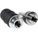 Alphacool ES quick release BLH1A PushIn set IG-IG with bulkhead screw connection (black (matt)/chrom